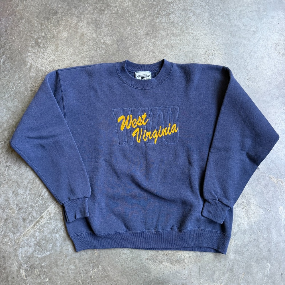 Vintage West Virginia University Sweatshirt Lee Mens Medium College Embroidered